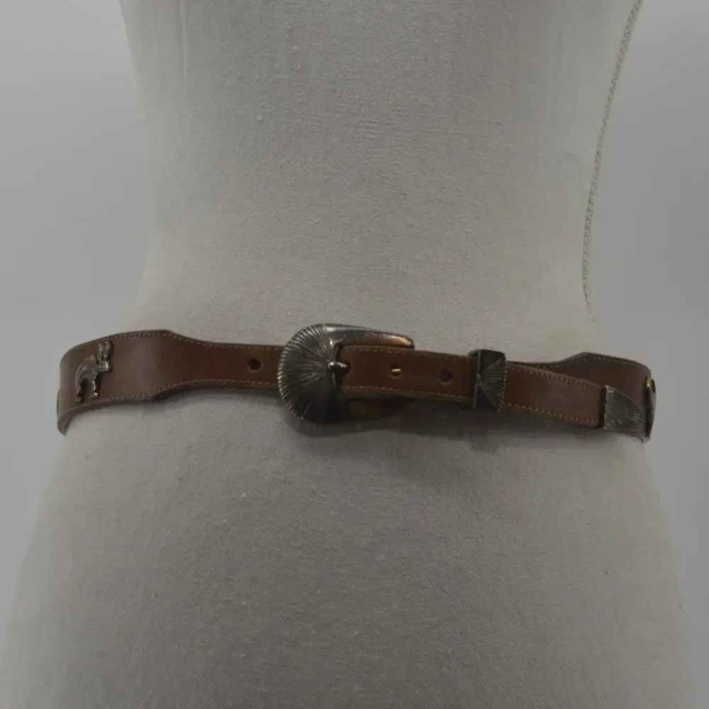 Vintage Silver Creek Southwestern Concho Brown Leather Sz 30
